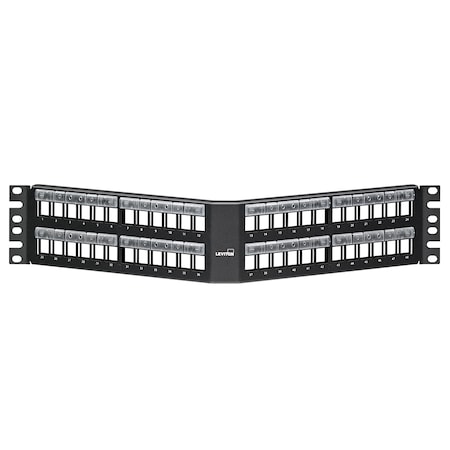 Leviton PATCH PANEL 48P 2U ANG QP PANEL W- MAG LENS 49256-L48